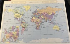 Filofax World Map Refill for A5 Organiser Diary 341904 2006 Excellent