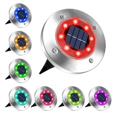 LED Solar RGB Ground Lights Floor Decking Patio Outdoor Garden Lawn Path Lamps