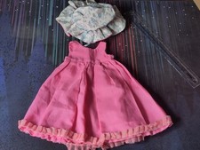 Lovely Vintage Pink & Lace Handmade Doll Dress And Mop Cap- Baby Doll Outfit
