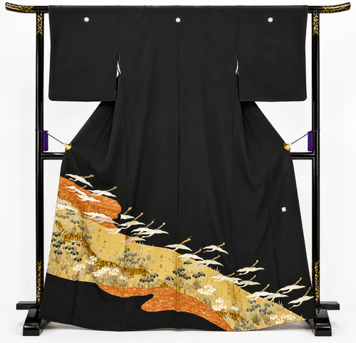 Japanese black tomesode - tomesode, kimono