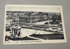 Vintage Black and White Postcard The Louvre & The Carrousel Unposted
