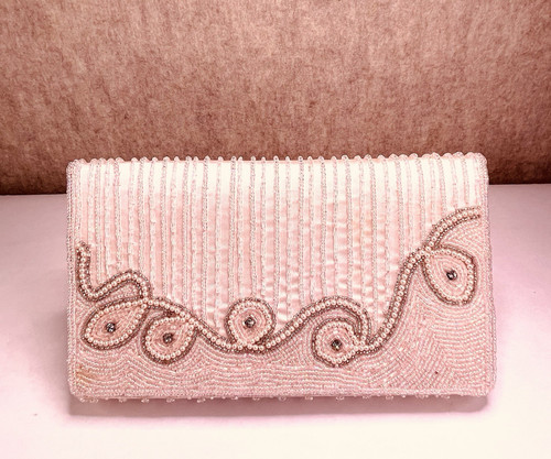 Beaded satin blush pink formal - satin,