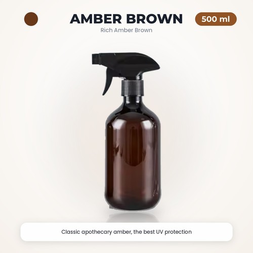 Amber spray bottle 300ml 500ml - bottle,