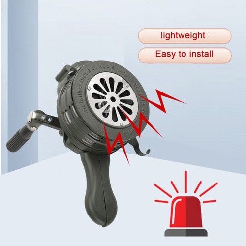 Hand crank siren horn - crank, 110db