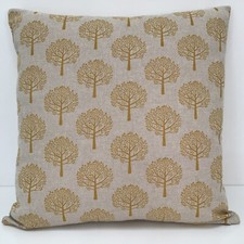 Yellow Tree DOUBLE SIDED Cushion Cover Linen Look Fabric Geometric Scandi Fabric