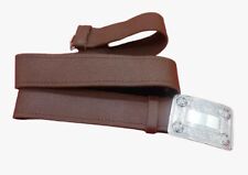 Brown Leather Scottish Kilt Belt | Highland Wear Chrome Buckle Mild Grain