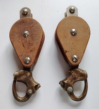 Pair 65mm sheave Tufnol blocks 