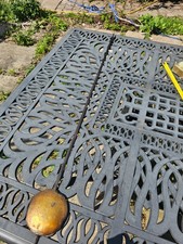 Antique Longcase Grandfather BRASS faced pendulum with rod and feather