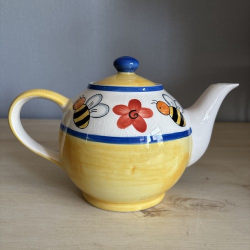 Vintage teapot yellow - vintage,