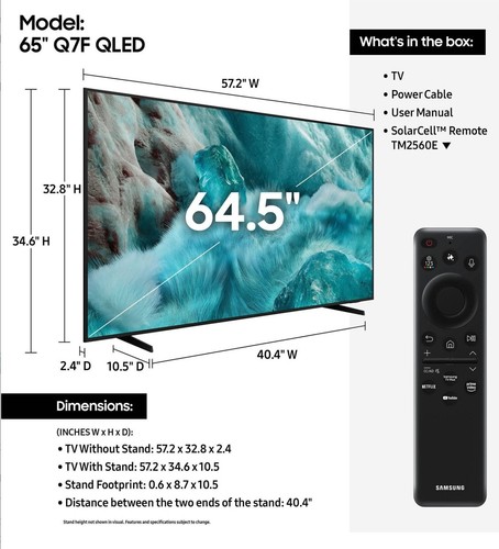 Samsung inch class qled q7f - samsung, 65-inch