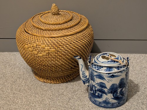 Chinese teapot bamboo - teapot, in