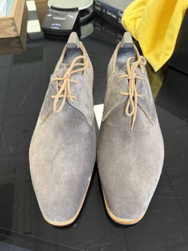 John lobb grey suede derby - john,