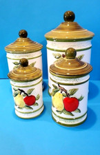 Vintage Apple & Pear Ceramic 4 pc. Cannister Set