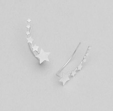 925 Sterling Silver Star 2 Ear Vine Climber Crawler Stud Earrings Gift Bag UK