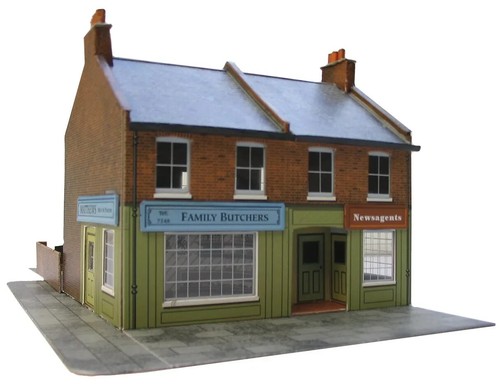 Red brick terraced corner - red,