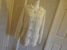 Lauren Taylor Cream Stretchy Designed Front Cardigan/Jacket Size L/XL p-p 22"