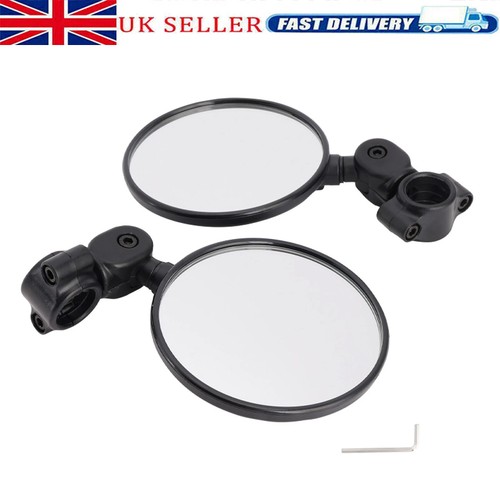 Pair black handlebar mirror - black,