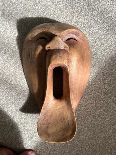 Hand carved wooden tribal wall - hand-carved,