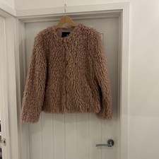 Woman’s Pink Faux Fur Coat Size Medium 