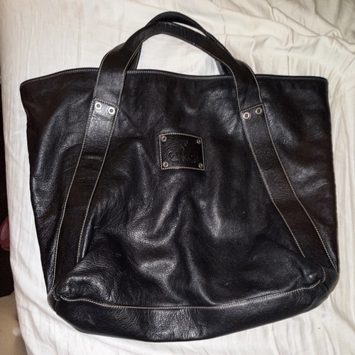 Gucci black leather tote - black,