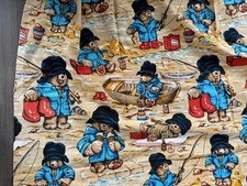 Vintage Paddington Bear Original Childrens Curtain 1970s beach 