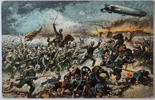 Zeppelin postcard litho - postcard, litho?