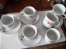 Cup and Saucer set of 6 for tea/coffee (Made in China) from 1980's New