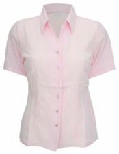 Ladies baby pink smart blouse shirt top from Simon Jersey, casual office work