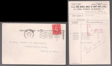 1942 KGVI The Rivet Bolt & Nut Coy Ltd. 1d Glasgow Scotland