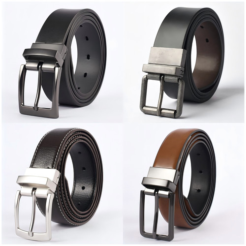 Mens new leather reversible - leather,