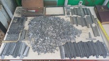 Large Lot Of Letterpress Type Metal Printing Block Antique Alphabet