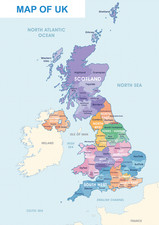 United Kingdom UK Map Northern