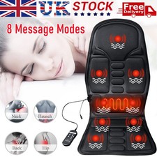 Massage Cushion Full Back Car Chair Seat Mat Heat Massager Chair Pads Relax UK