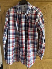 Fynch-Hatton Men's Long Sleeve Shirt Maritime Poplin Blue Check X Large