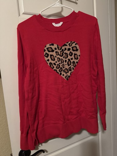 Time and tru red sweater - and,