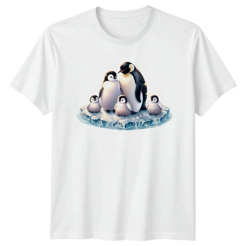 Penguin family white shirt - white, t-shirt