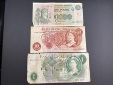 British Bank Notes - One Pound Note, Ten Shillings, Clydesdale Bank