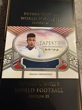 Numbered 09/20 Futera MASON GREENWOOD Game Worn Shirt MARSEILLE & Manchester Utd