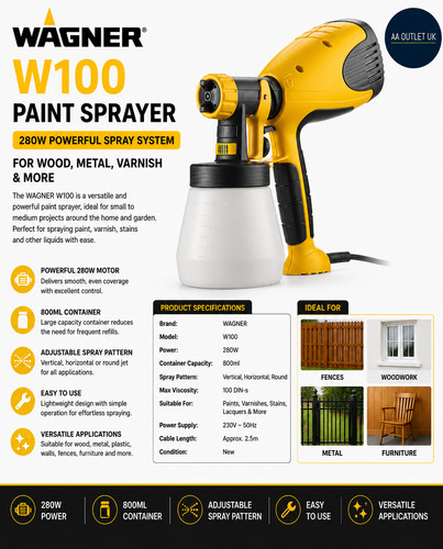 Wagner w100 paint sprayer 280w - w100,