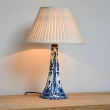 Early 20th Century Blue & White Dutch Delft Side Table Lamp