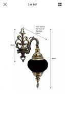 100% Handmade Turkish Moroccan Ottoman Style Small Globe Mosaic Wall Lamp