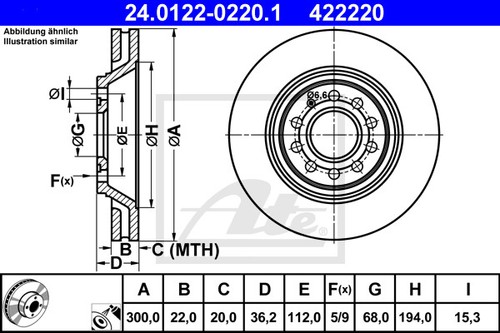 New brake disc for - disc, audi:a4