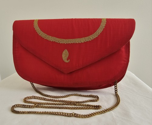 Indian red silk women - silk, women's