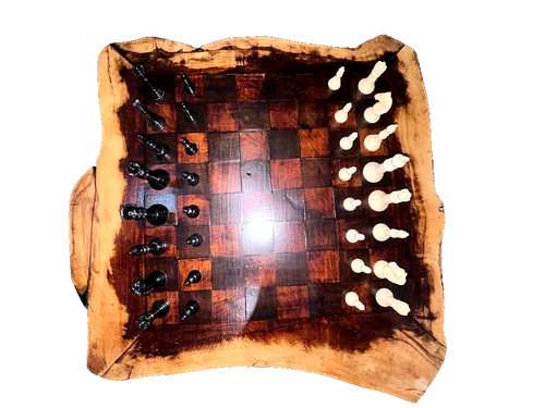 Handmade wooden chess board - chess,