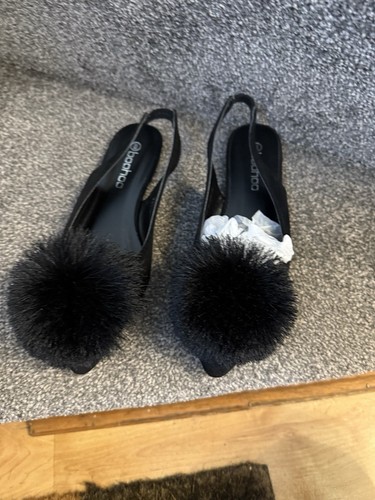 Boohoo flat black sling backs - black,