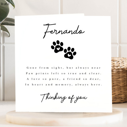 Pet loss card - card,, of