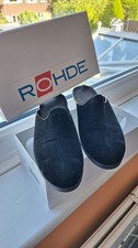 Sz 7.5 EU 41 ROHDE 2376 PAIR LADIES BLACK slippers Mules VELVET sparkle in BOX
