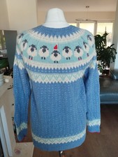 Ex Mercer & Madison little lamb Xmas Fair Isle jumper M UK 12 wool mixed