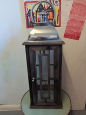 rustic wooden candle lantern