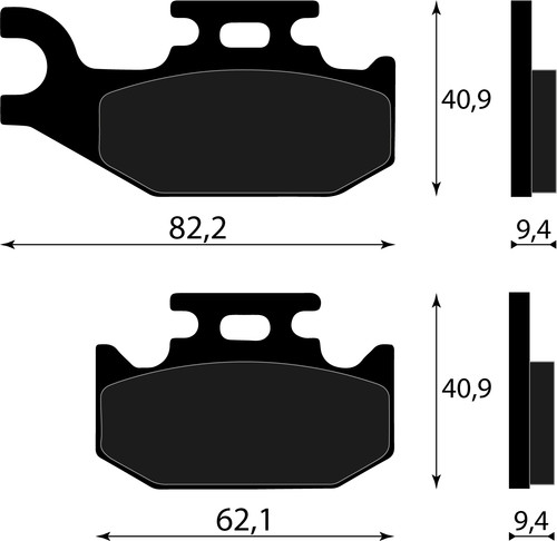 Rear brake pad yamaha - rear, atv